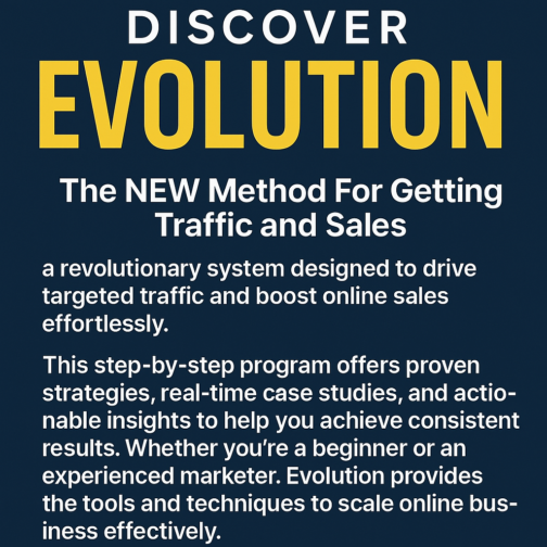 Boost Your Online Sales with Evolution's Proven Traffic Strategies!