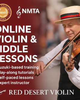 Self-Paced Suzuki Violin & Fiddle Lessons with Video Coaching Access!