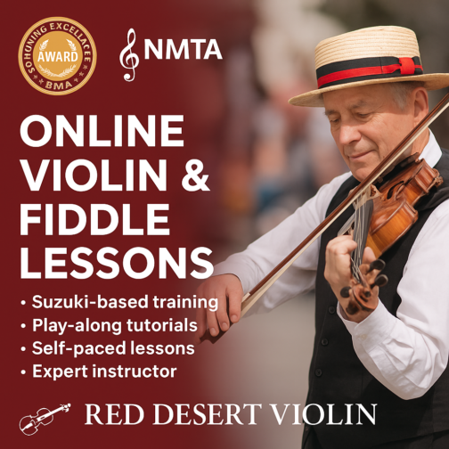 Self-Paced Suzuki Violin & Fiddle Lessons with Video Coaching Access!