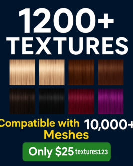Get Creative! 1200+ Hair Textures Compatible with 10K+ Meshes!