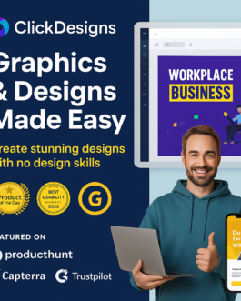 Craft Stunning Graphics Fast with ClickDesigns – AI-Powered Design Tool!