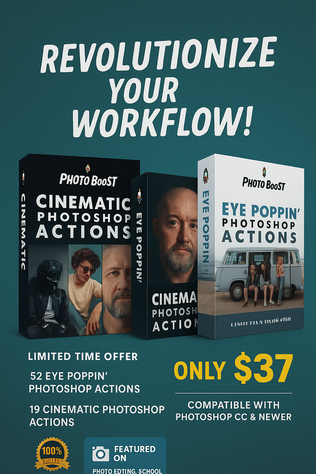 Transform Photos Instantly with PHOTO BooST Photoshop Action Combo!