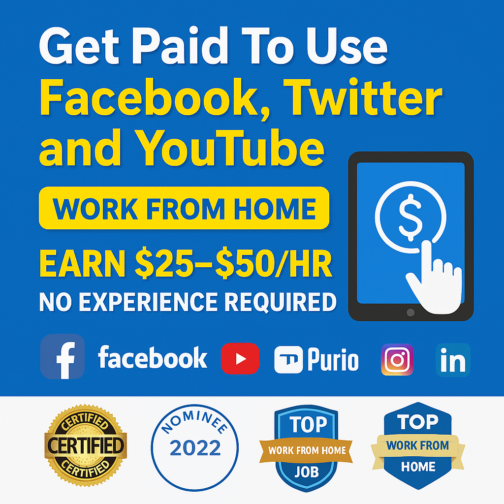 Earn $25–$50/Hour Working With Facebook, Twitter & YouTube—No Experience Needed!