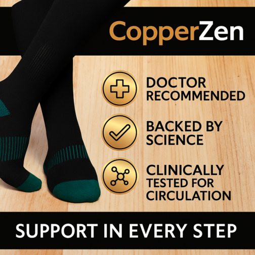 Boost Circulation & Comfort Instantly with CopperZen Compression Socks!